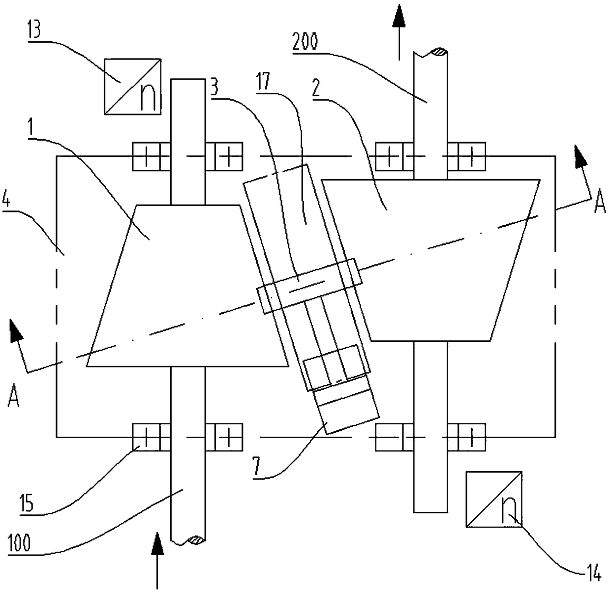 Friction transmission stepless speed change device