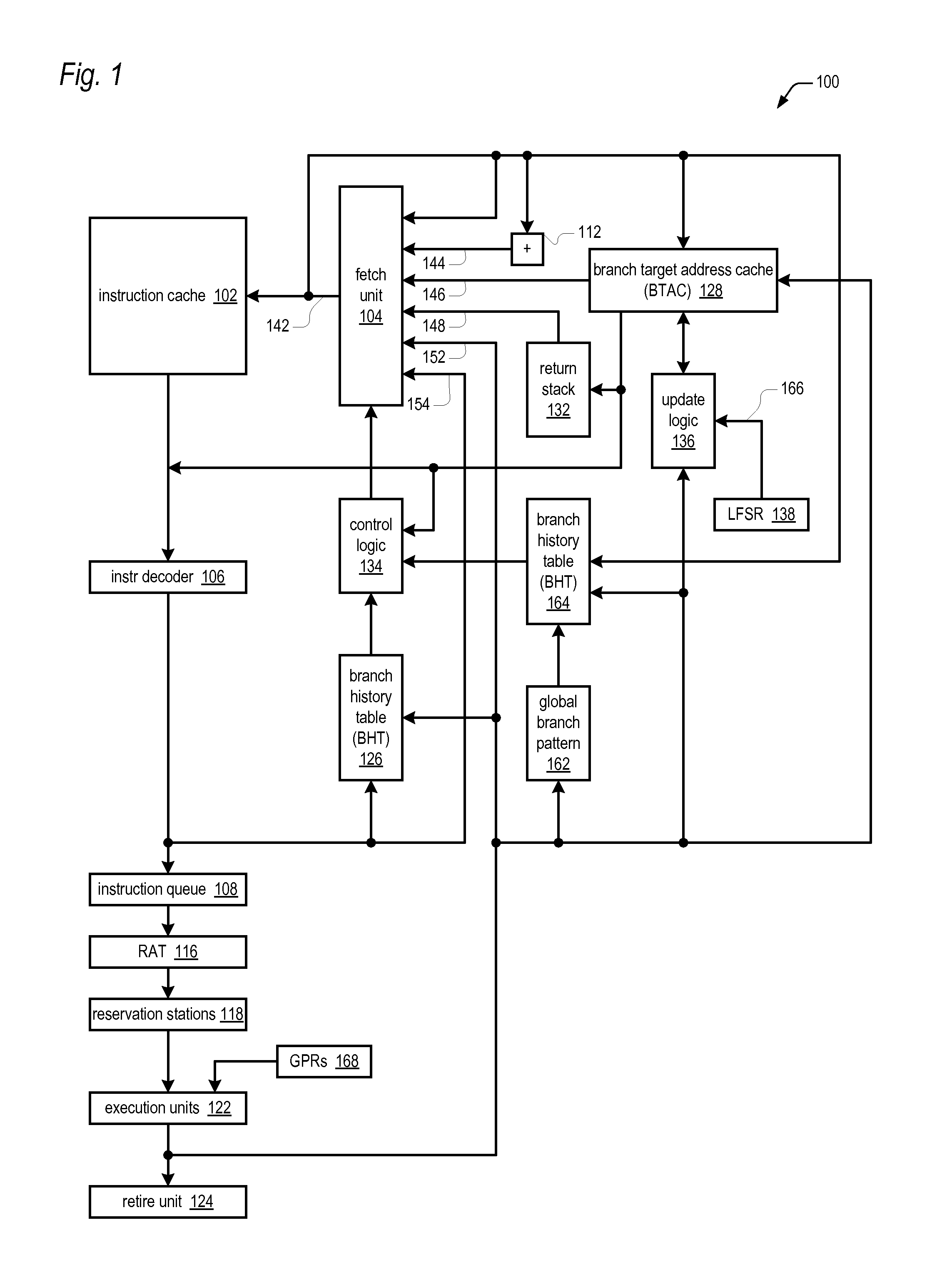 Efficient branch target address cache entry replacement