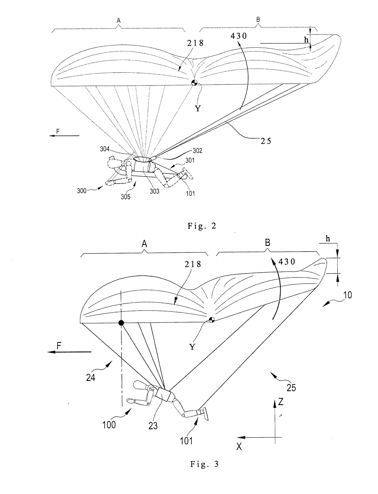 Tailed parachute-paraglider