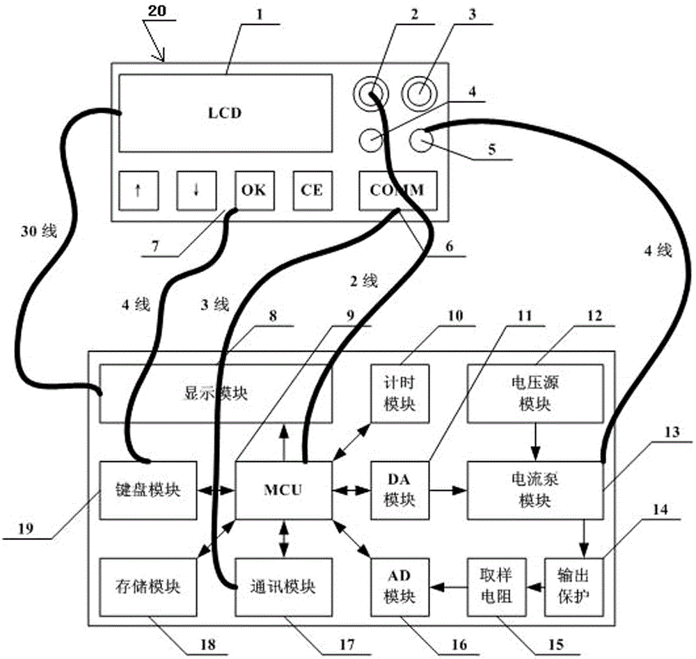 Calibration and detection device for time ammeter