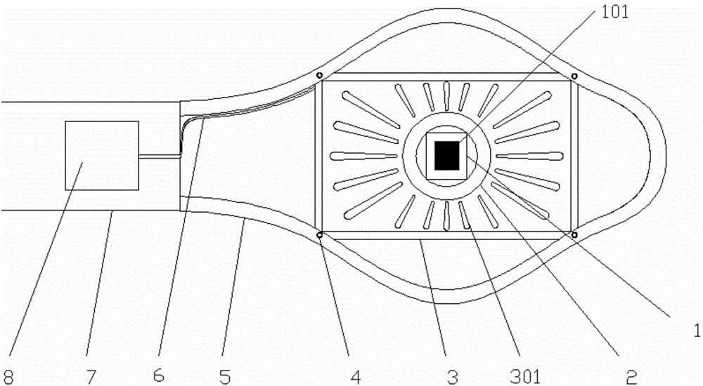 Integrated LED street lamp with vapor chamber used for dissipating heat