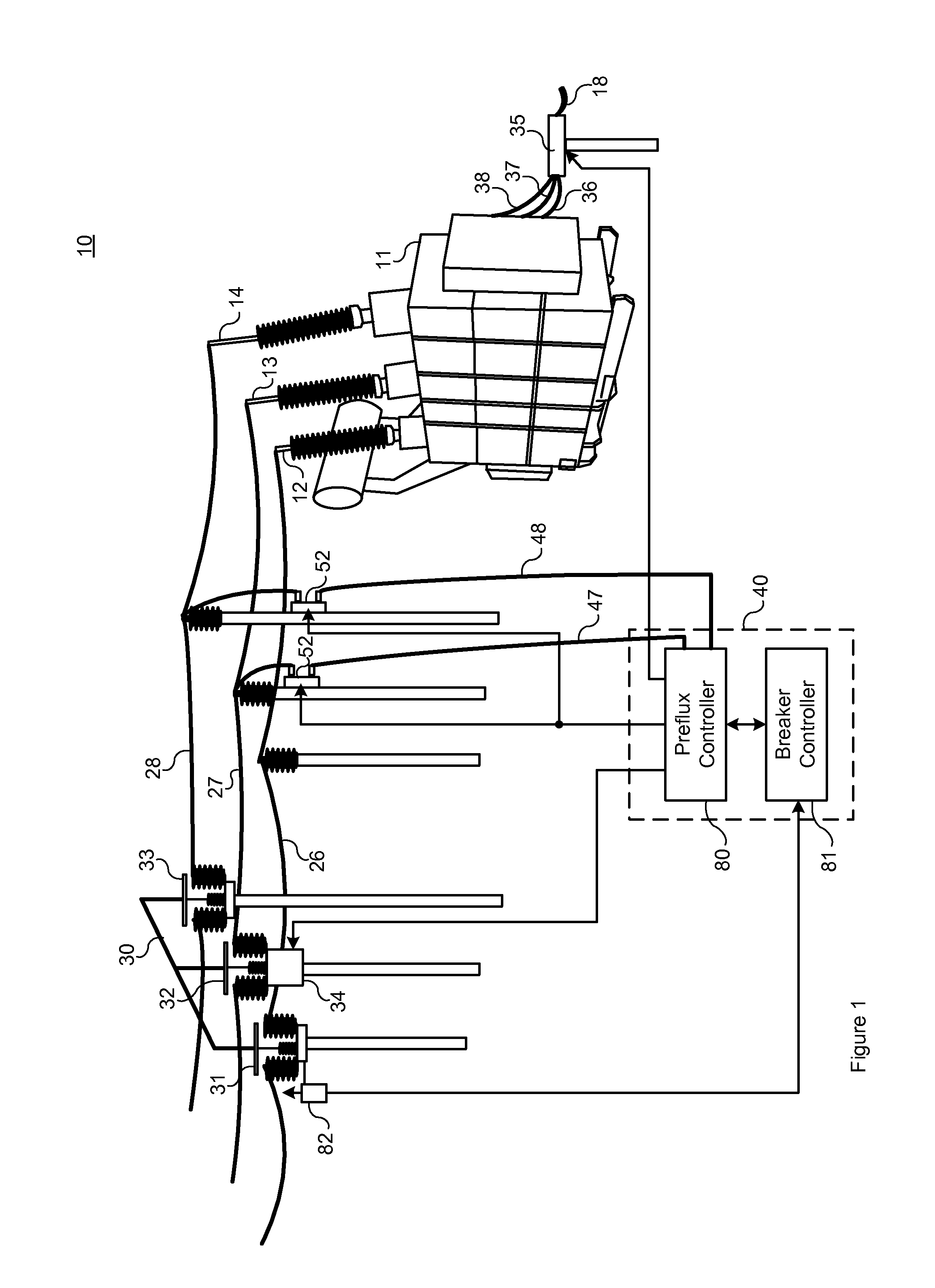 System, apparatus, and method for reducing inrush current in a three-phase transformer