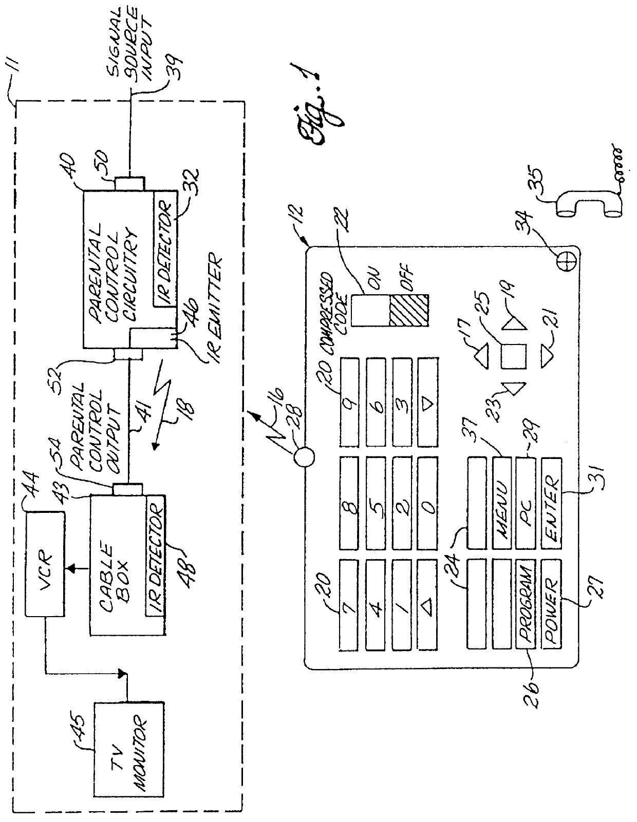 Apparatus and method for allowing rating level control of the viewing of a program