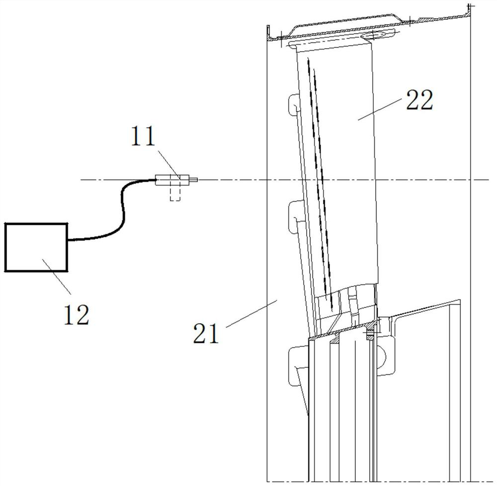 Acoustic diagnosis method and device for crack fault of air inlet casing support plate of engine