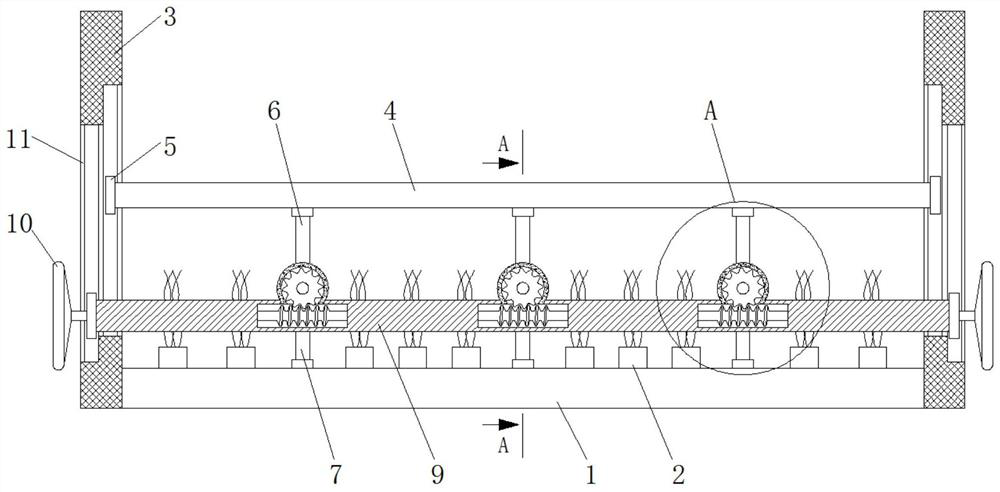 A park walkway for landscaping based on folding pole lifting