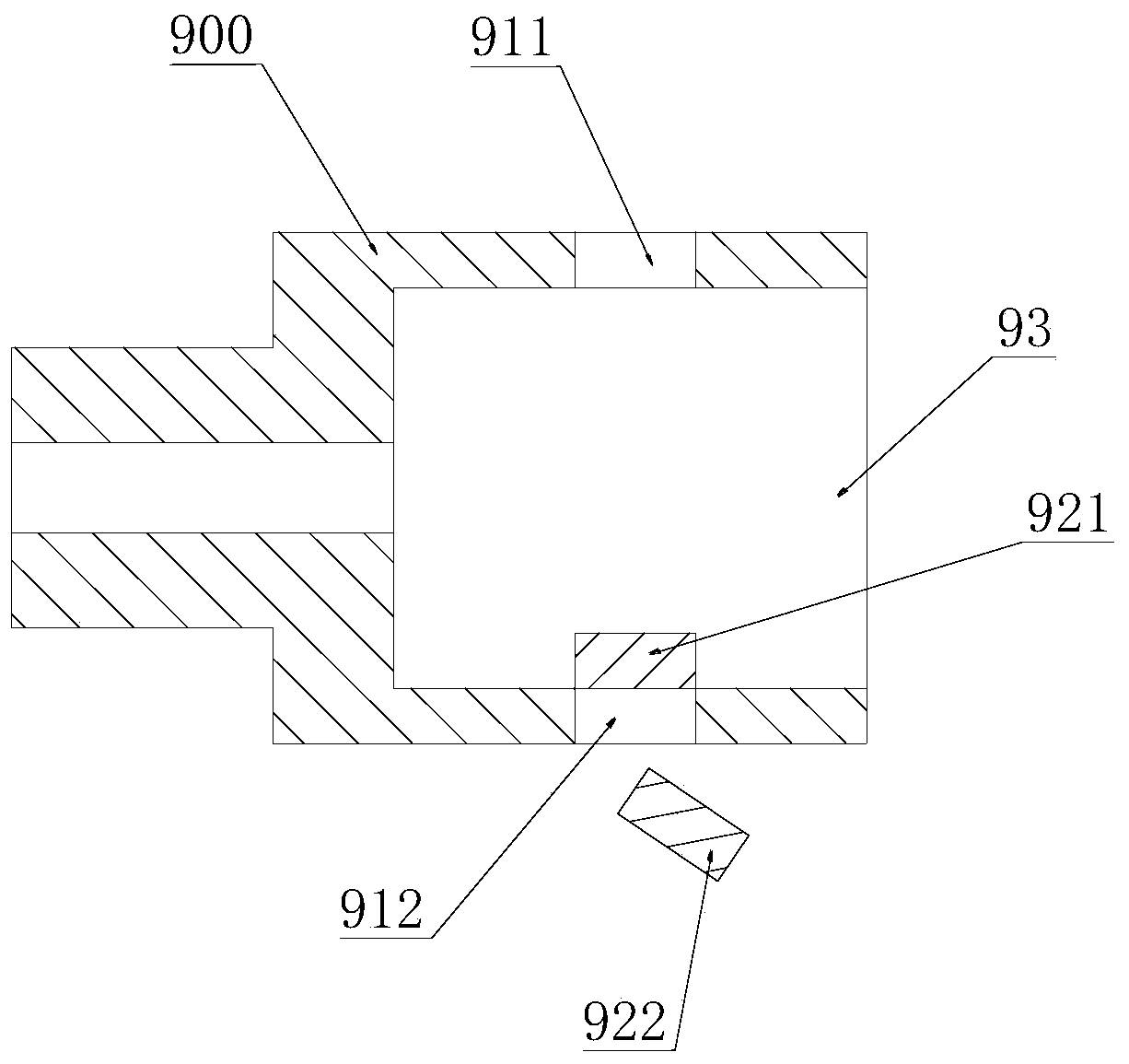 Automatic core discharging device for electro-spark wire-electrode cutting peripheral hole slot of tubular part