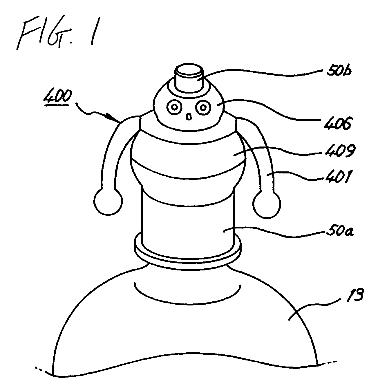 Cap device for mixing different kinds of materials separately contained therein and in bottle