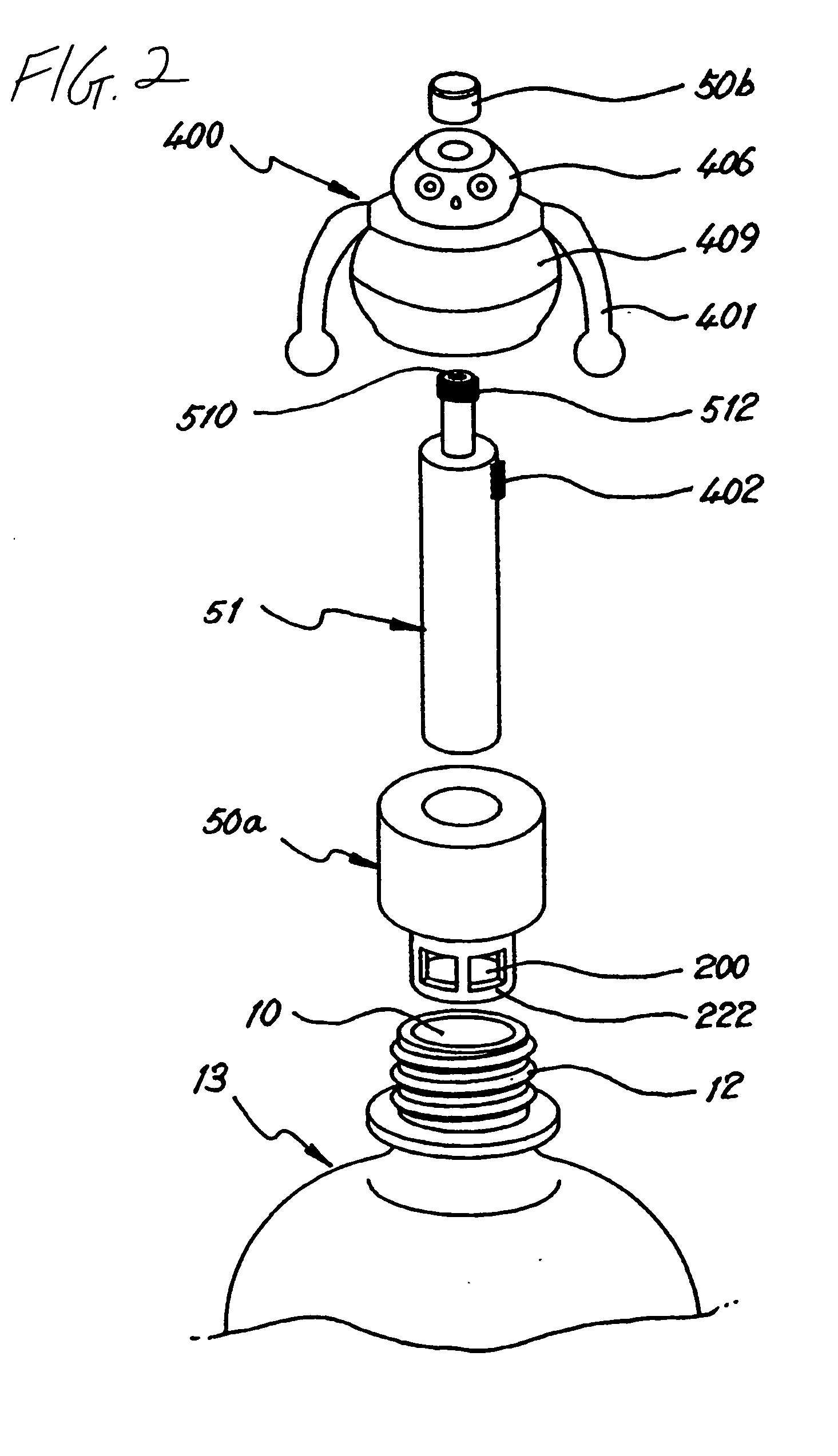 Cap device for mixing different kinds of materials separately contained therein and in bottle