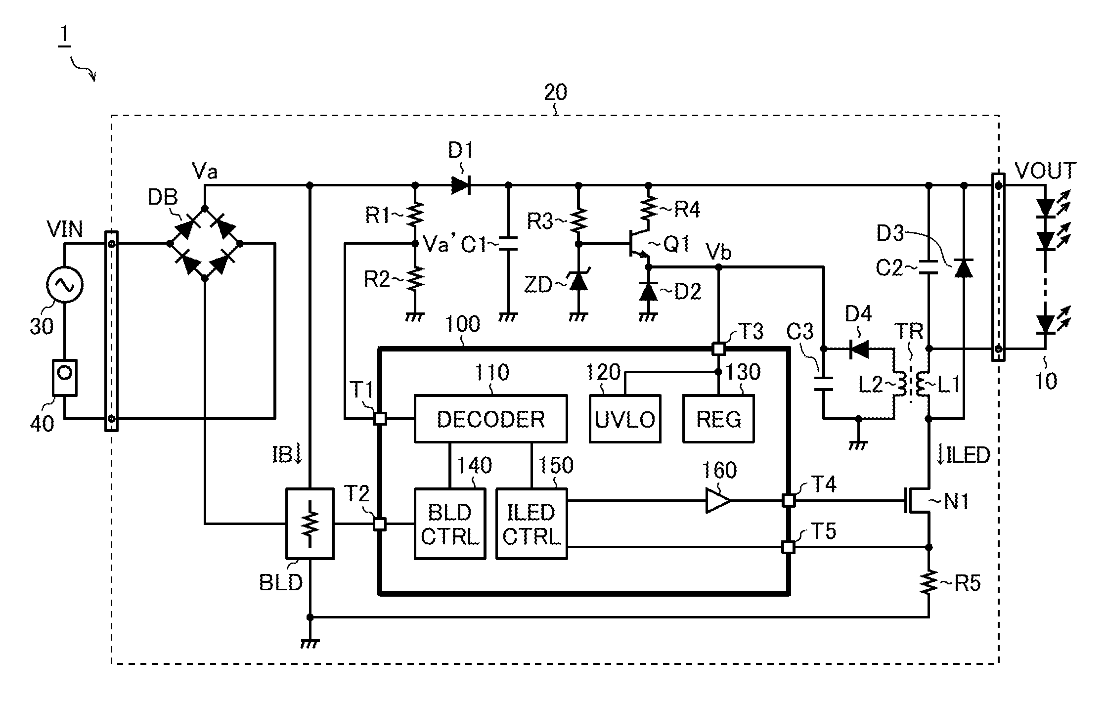 Light emitter driving device and lighting appliance therewith