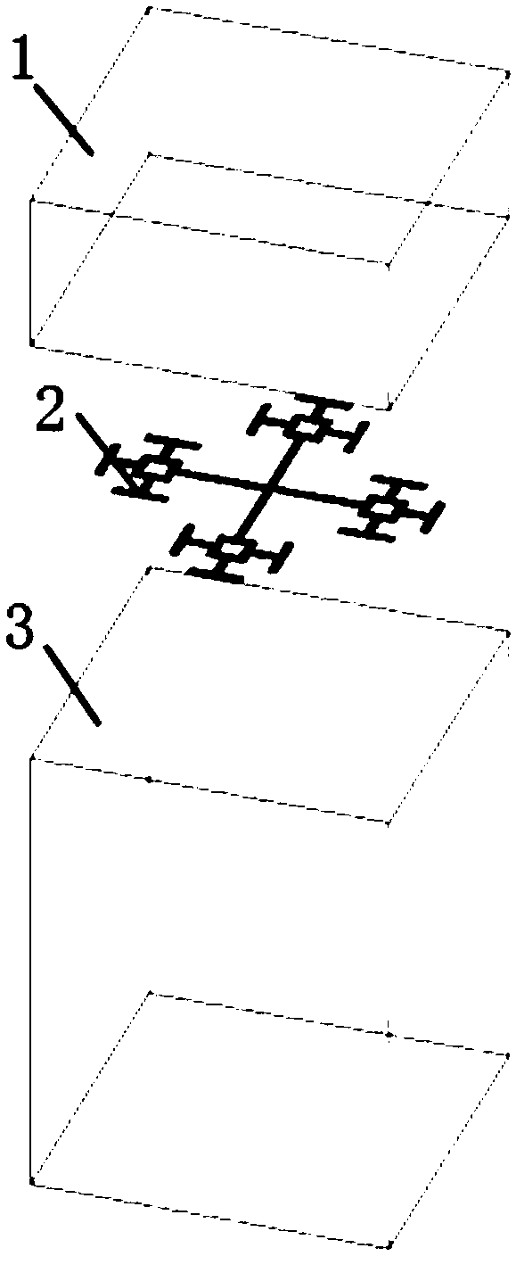 A branch-loaded three-band composite microwave absorbing structure based on frequency selective surface