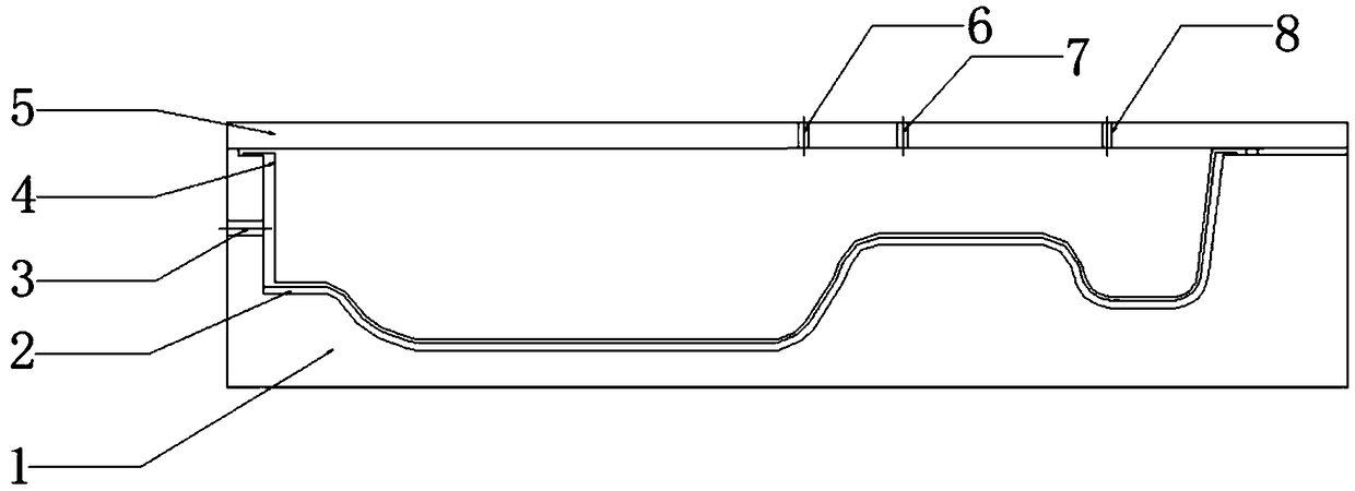 Irregular composite battery box forming die and forming method