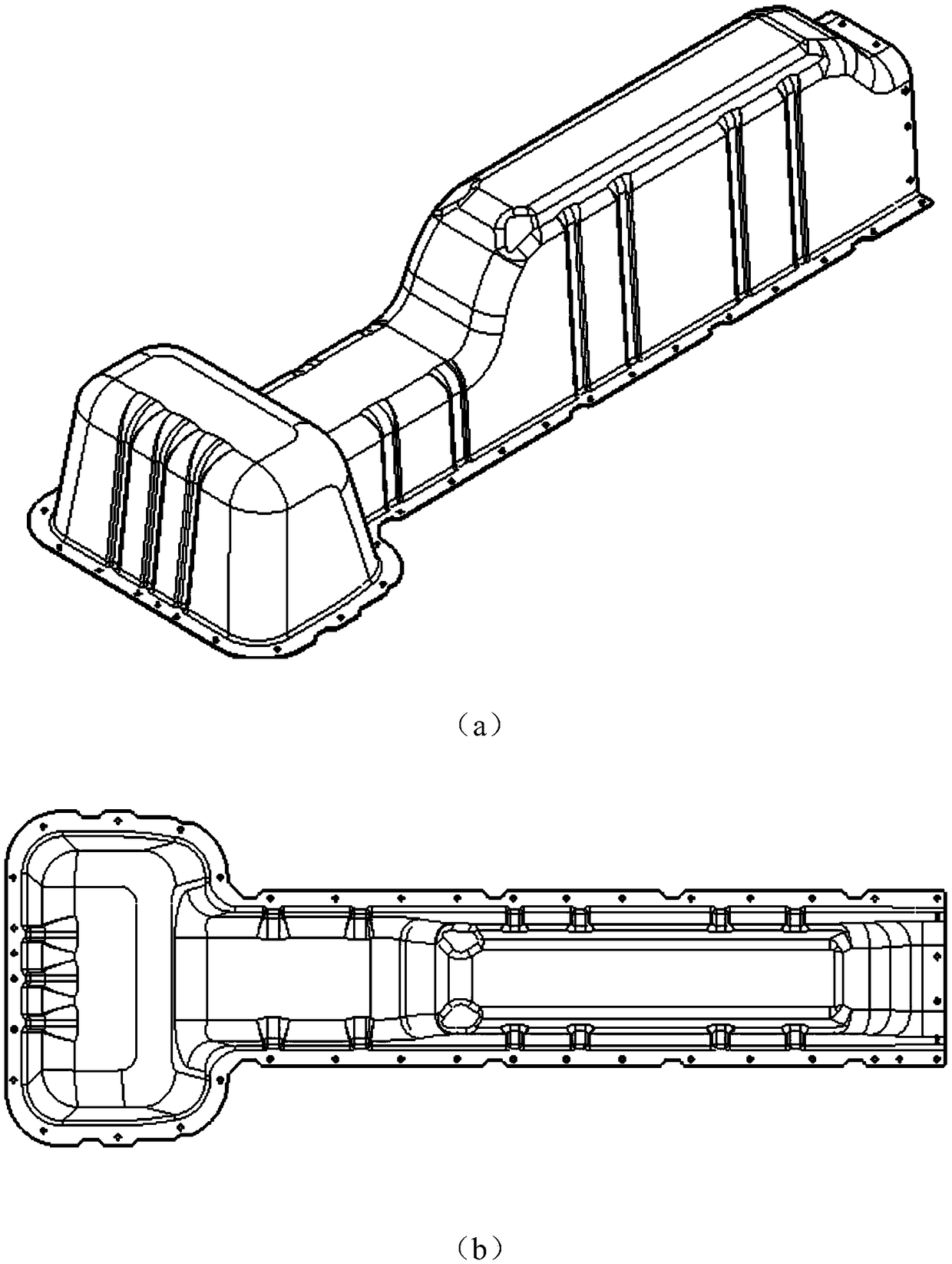 Irregular composite battery box forming die and forming method