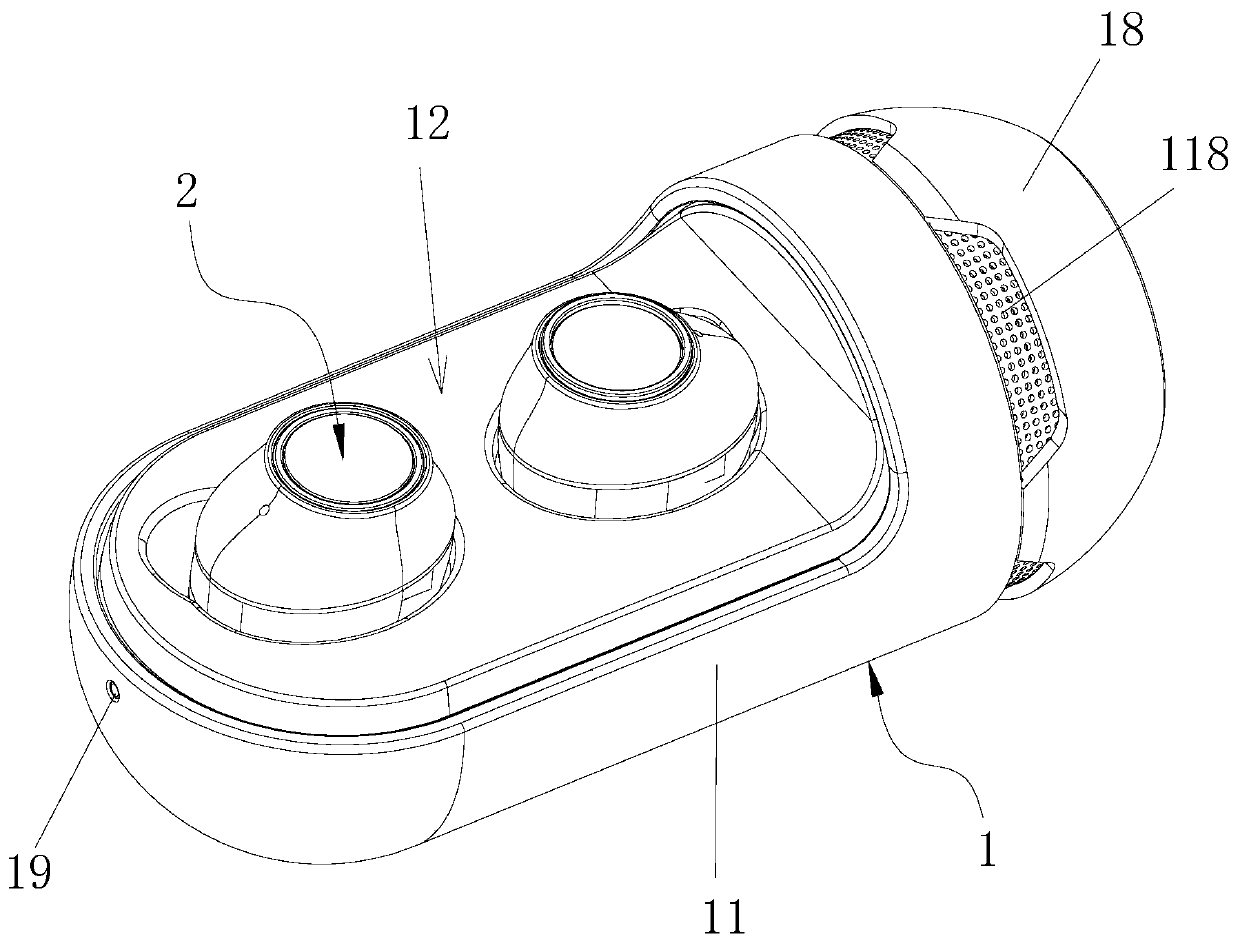 Two-in-one device for audio transmission of TWS earphone and Bluetooth sound box