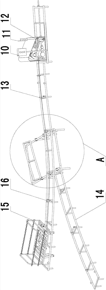 Rail shifting device for steel wire rope traction type hillside orchard transporter