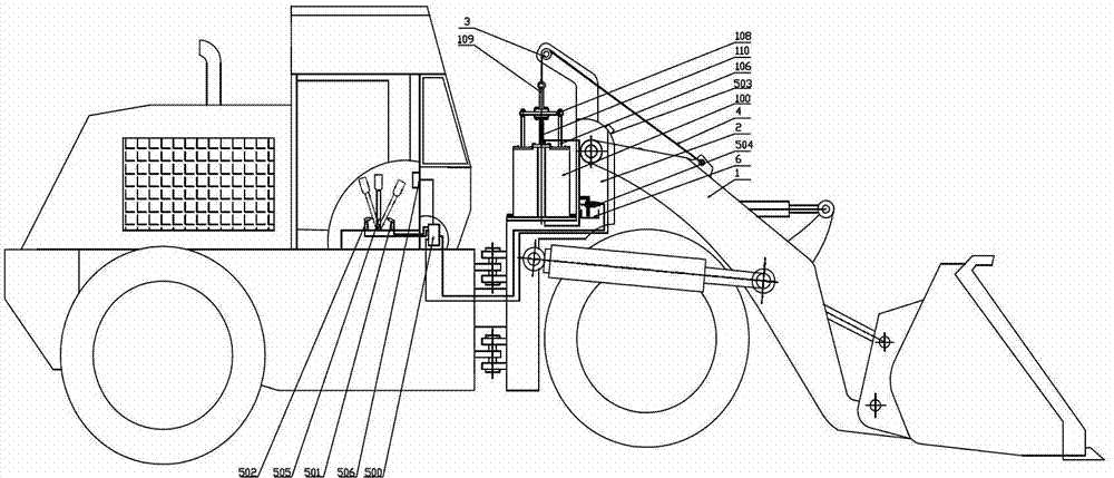 Elastic rubber band energy accumulator type loader movable arm potential energy recovery and regeneration device