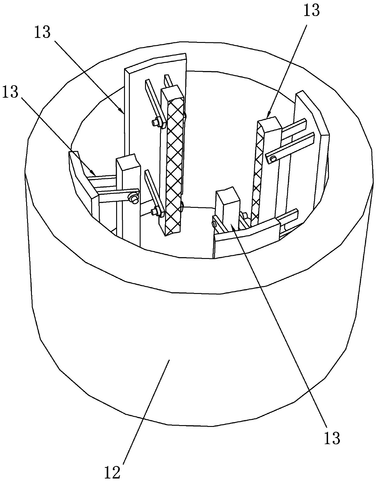 Installation device and construction method of steel casing for drilling piles in sandy soil foundation