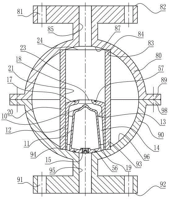 A copper alloy five-leaf check valve with flange joints