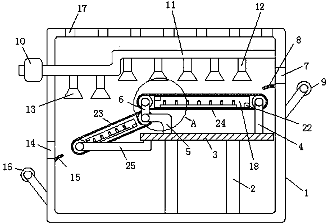 Rubber compound cooling sizing device