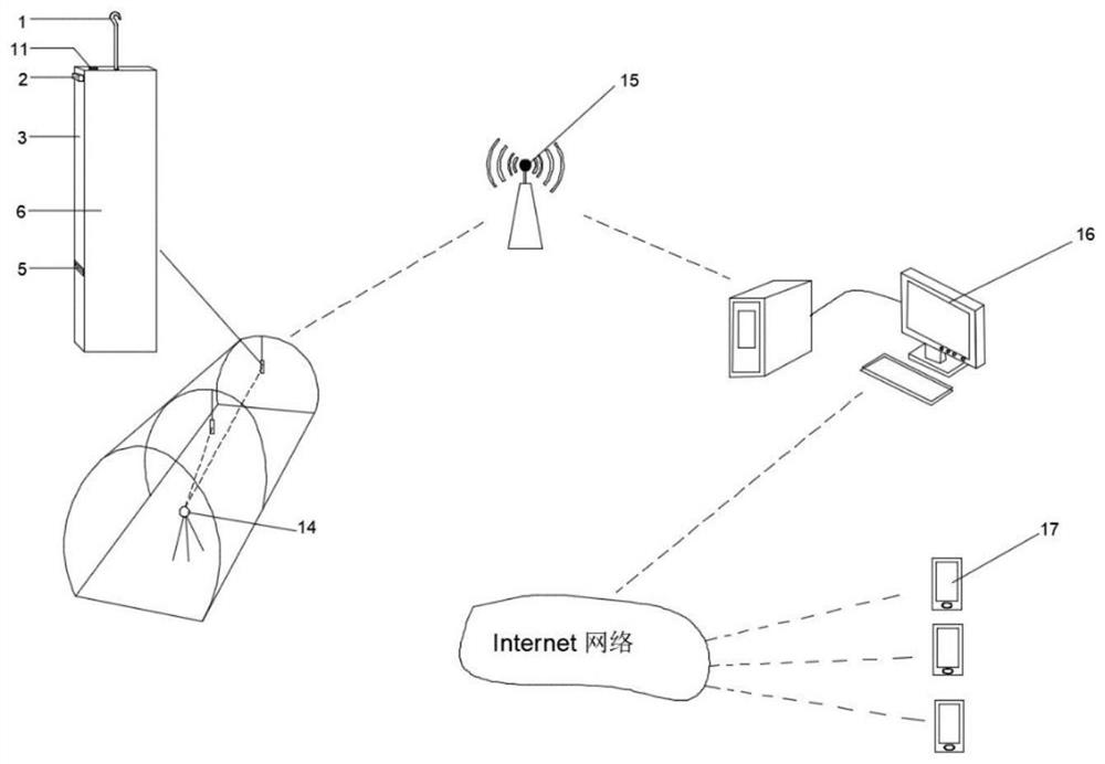 Tunnel vault settlement monitoring and early warning device and method