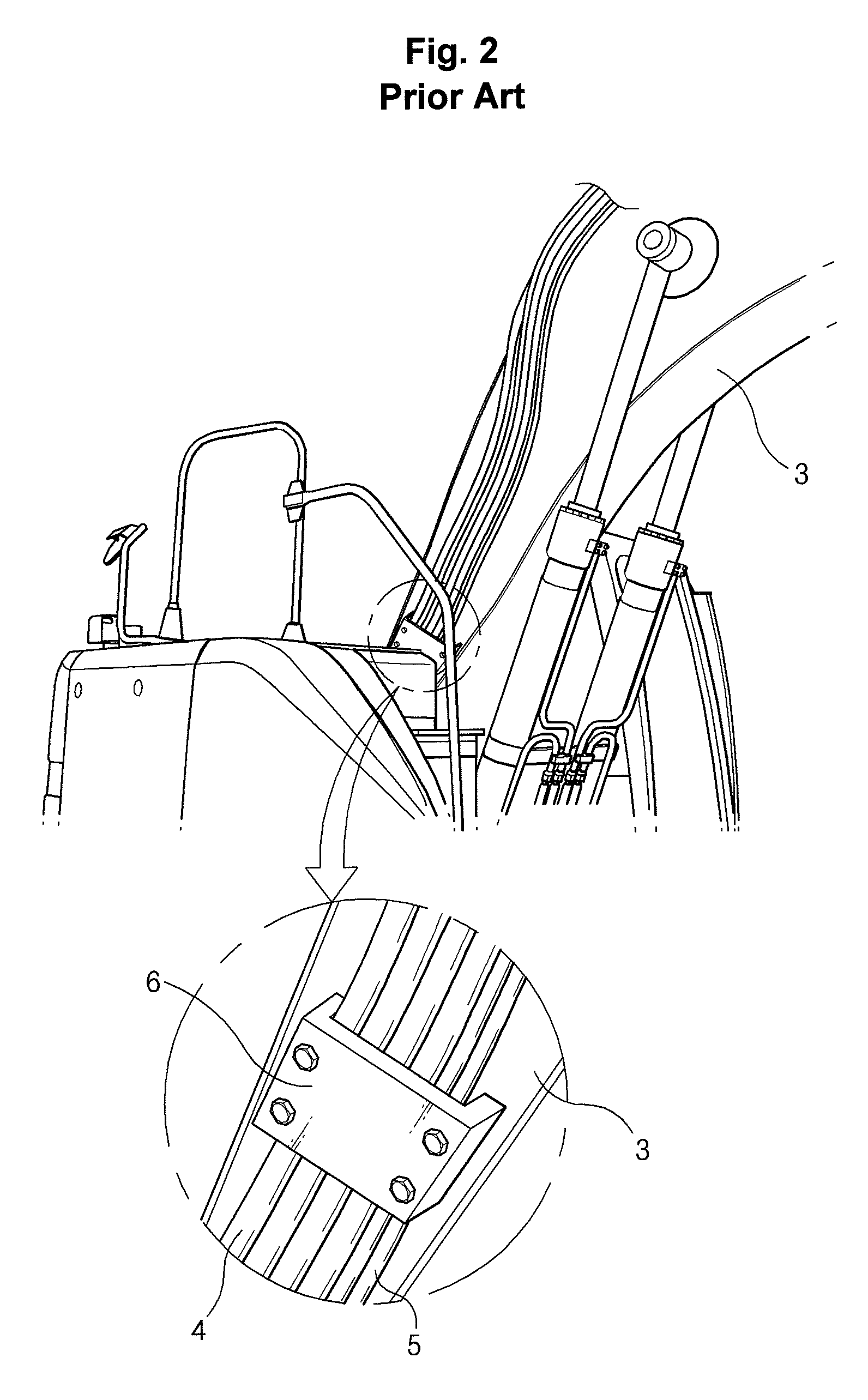 Apparatus for fixing hydraulic pipes for zero tail swing excavator