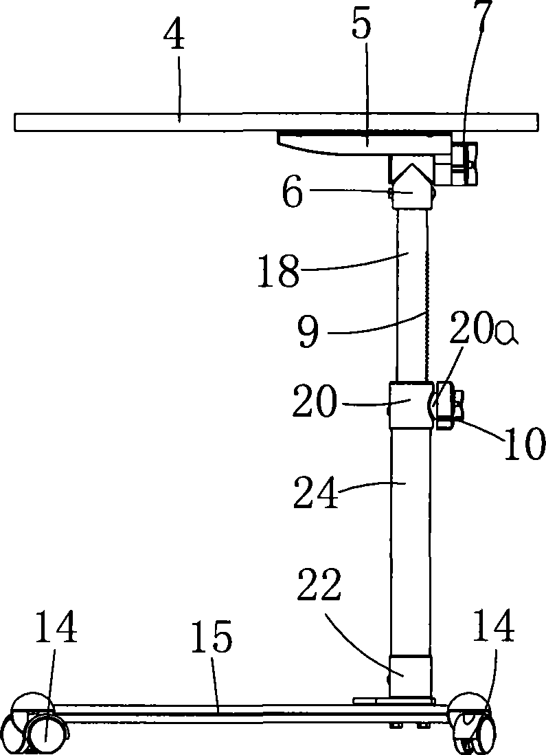 Lifting table with rotatably adjusting structure