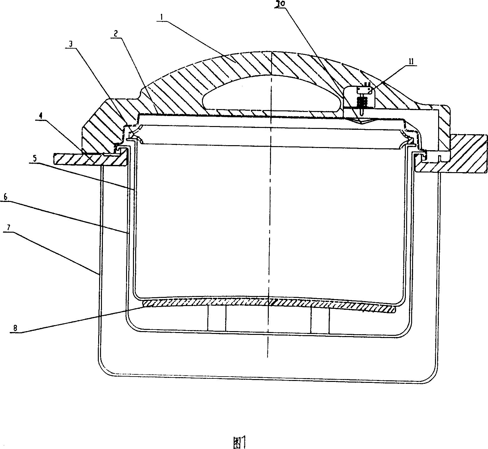 Hot electric pressing cooking device used in kitchen