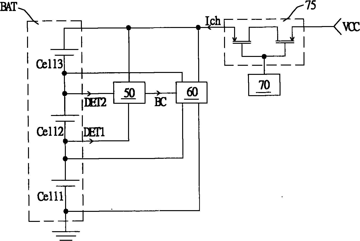 Battery voltage balancing device and battery charging device