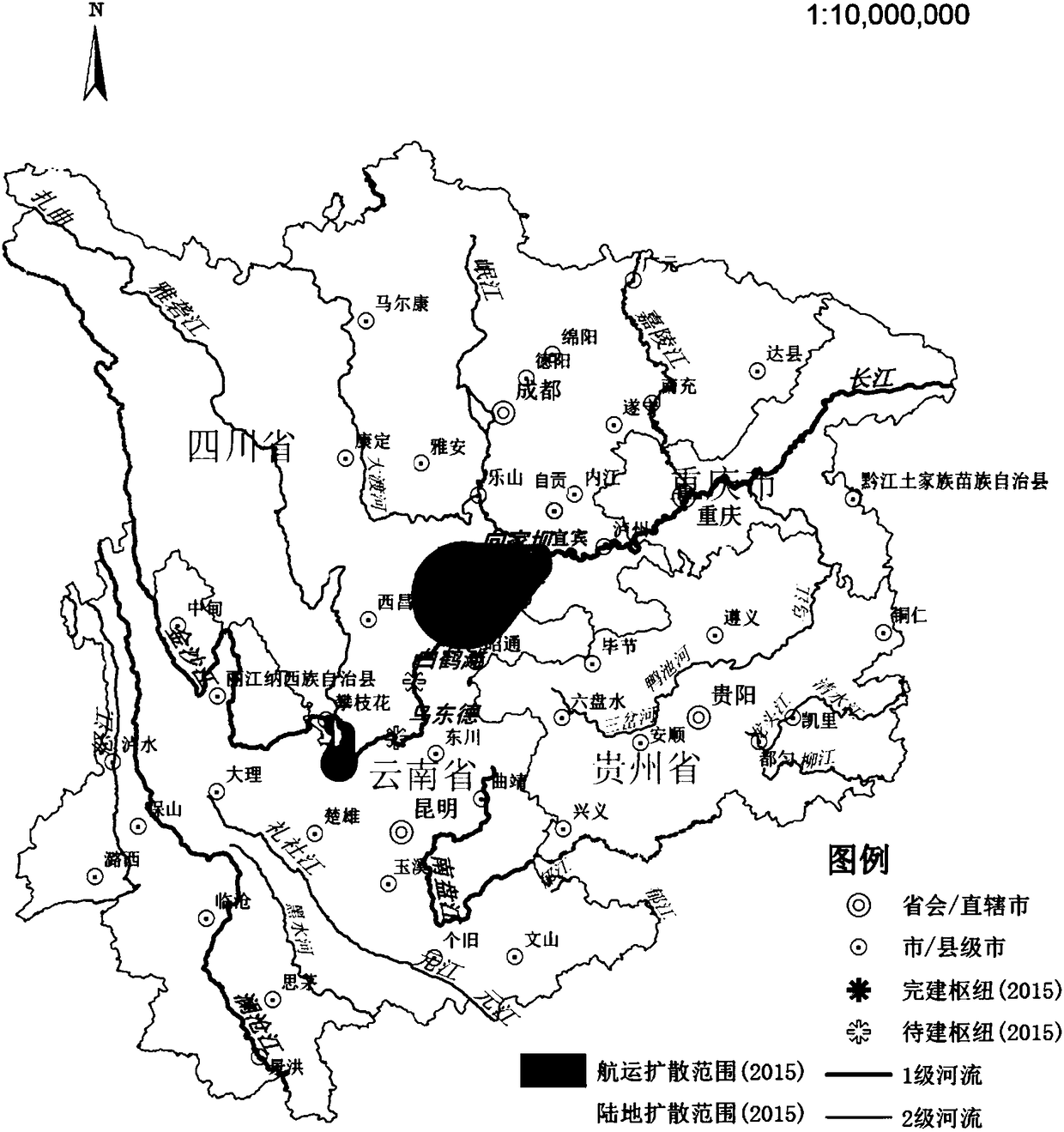 Evaluation method for dynamic matching degree between water transportation capacity and land transportation capacity of cascade reservoir group