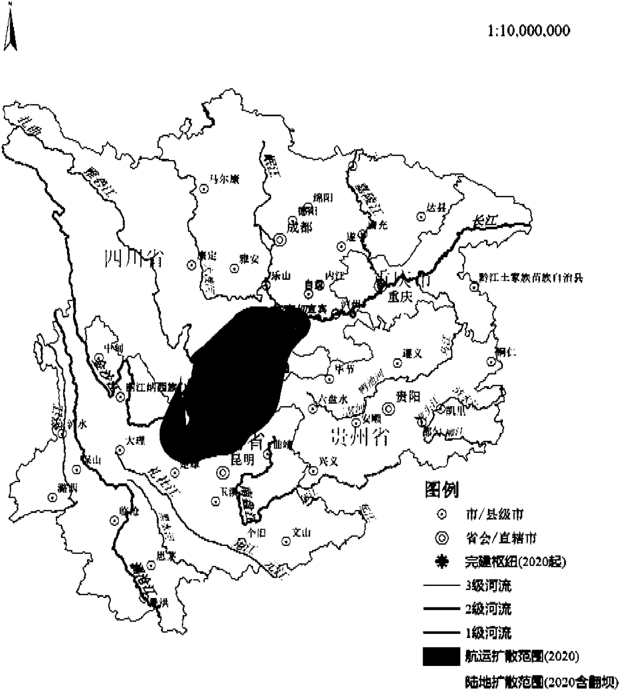 Evaluation method for dynamic matching degree between water transportation capacity and land transportation capacity of cascade reservoir group