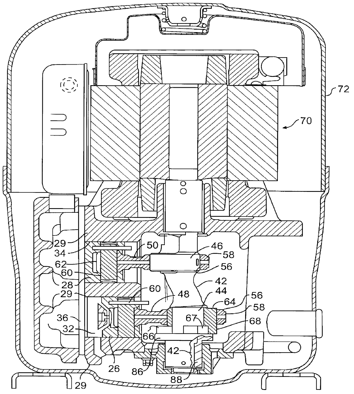 Adjustable crankpin throw structure having improved throw stabilizing means