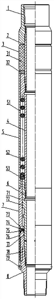 Throttling-free multistage layered fracturing pipe column and multistage layered fracturing construction method