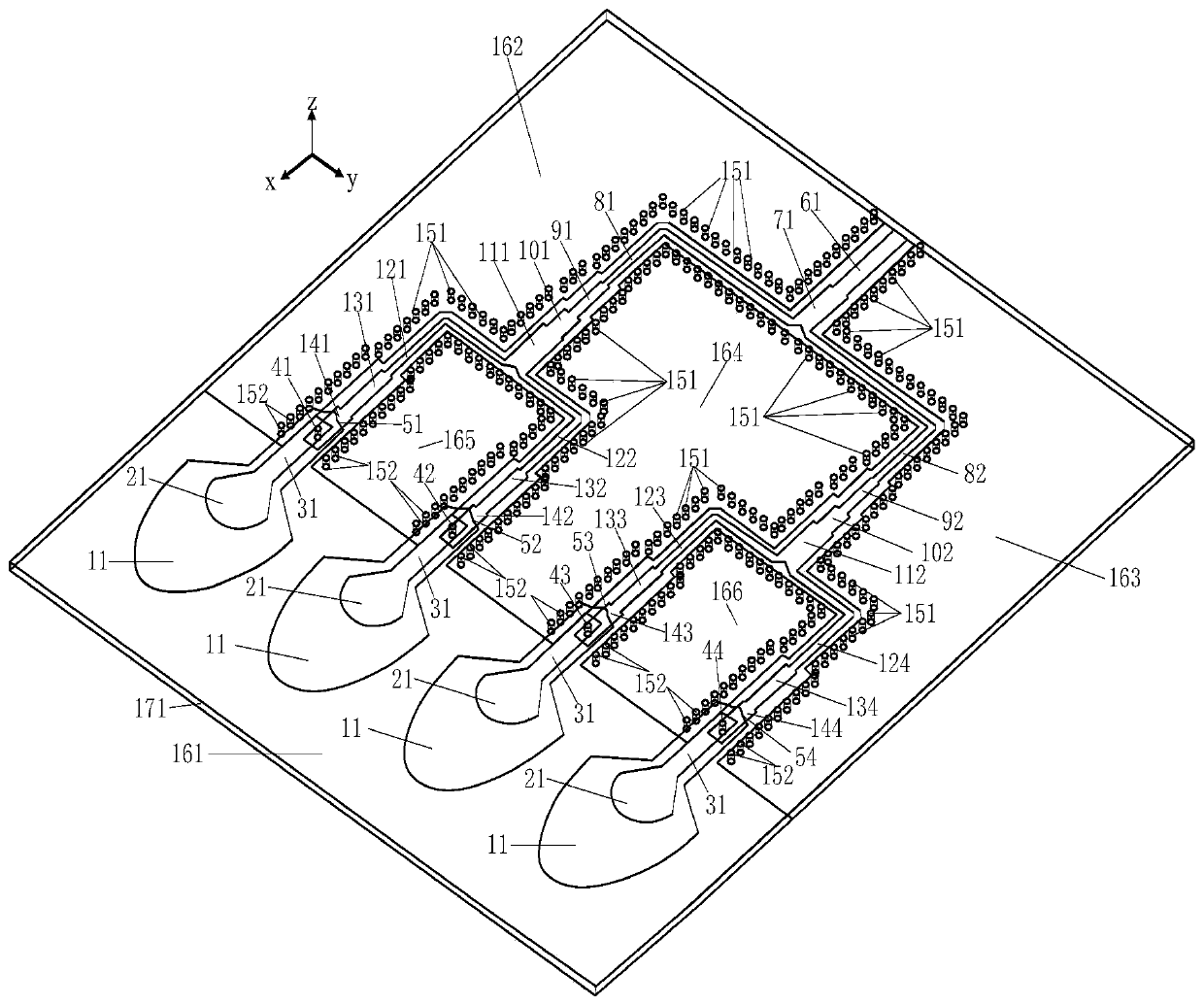 Broadband semi-elliptical slot antenna array in millimeter wave antenna level packaging and design method