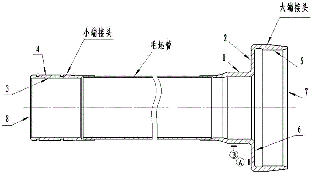 Processing technology method of precise large-size rigid pipe assembly