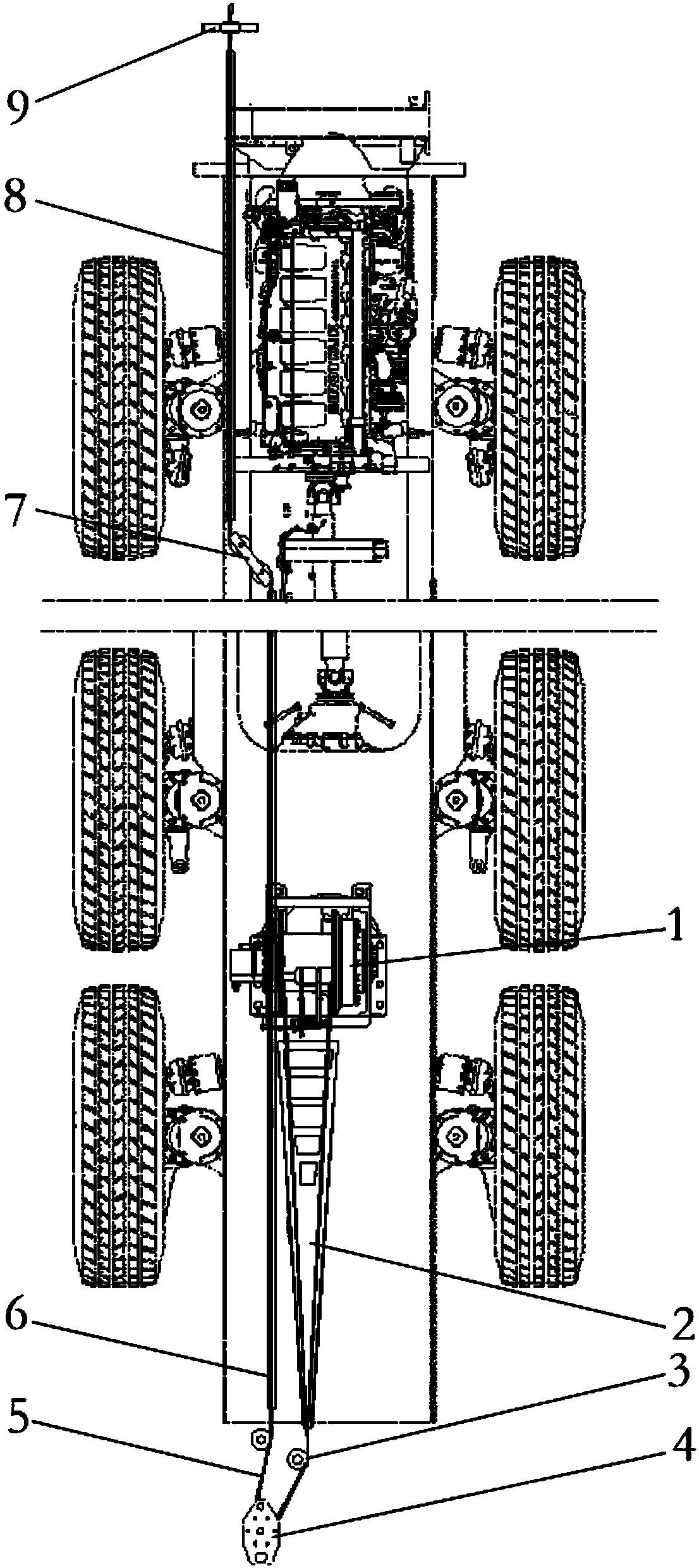 Rope discharging capstan device and rescue vehicle