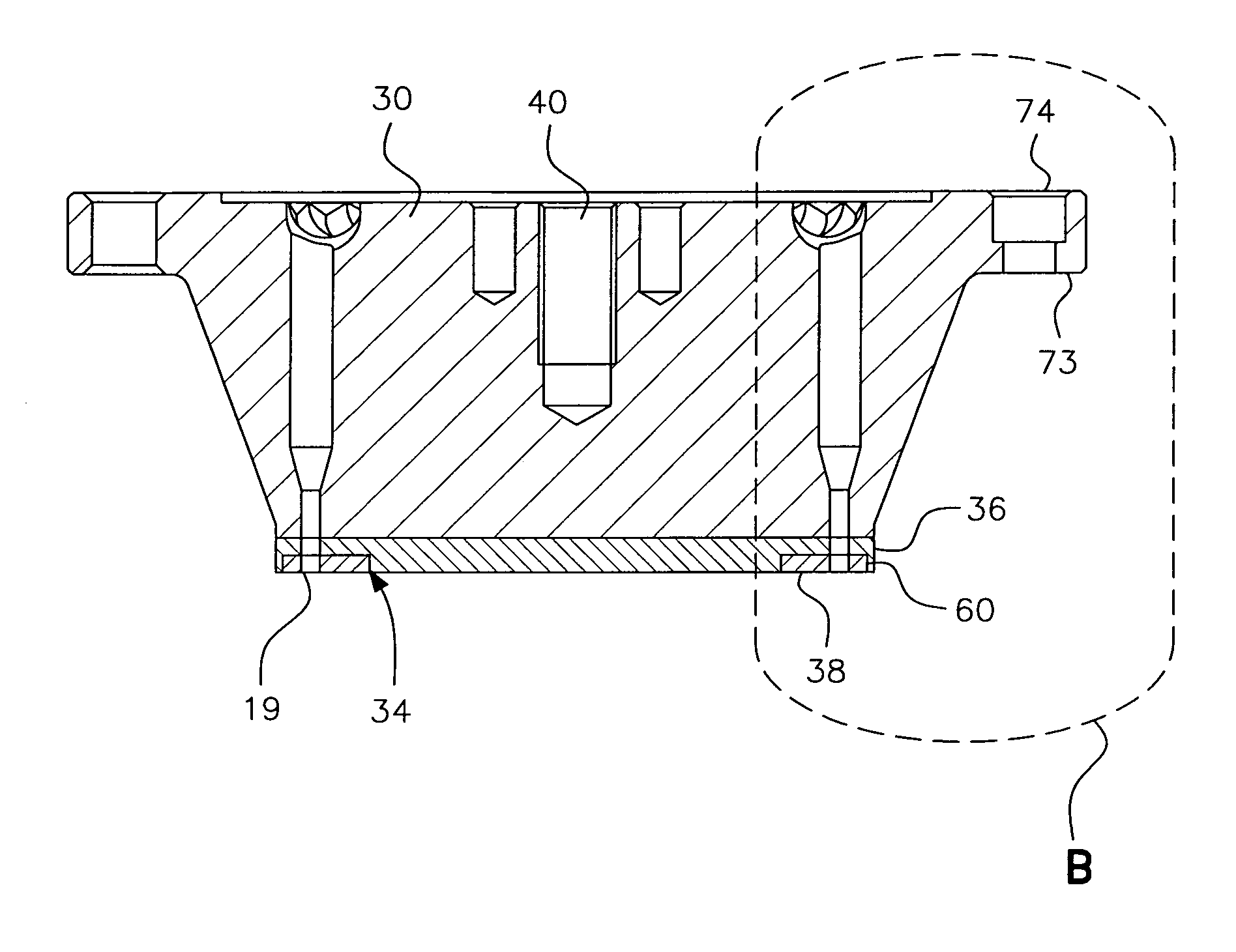 Solid face die plate