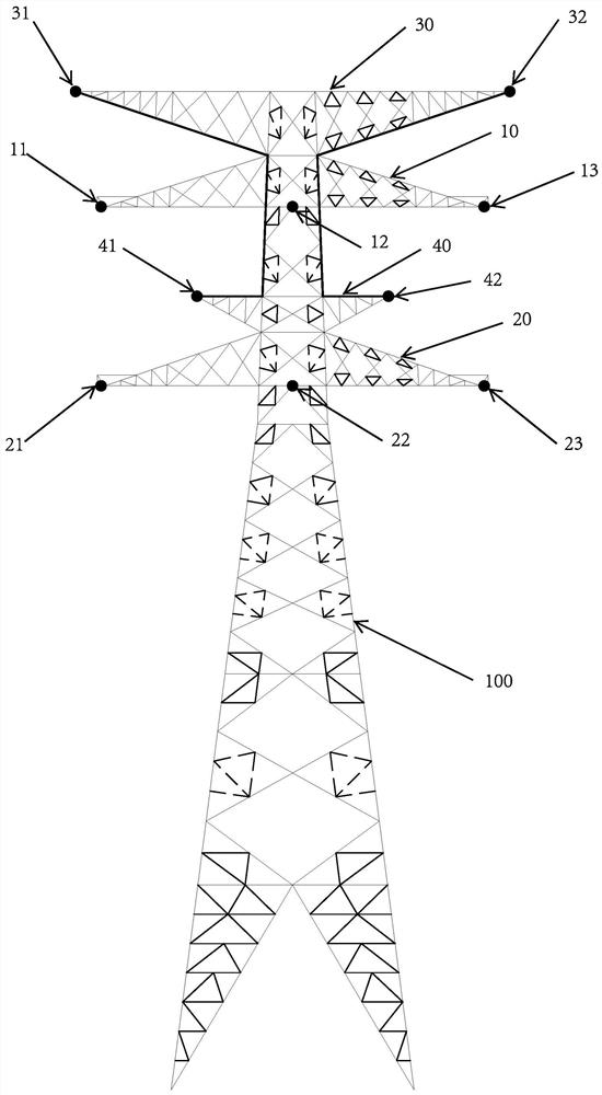 500kV line tension-resistant iron tower with 180-degree rotation angle