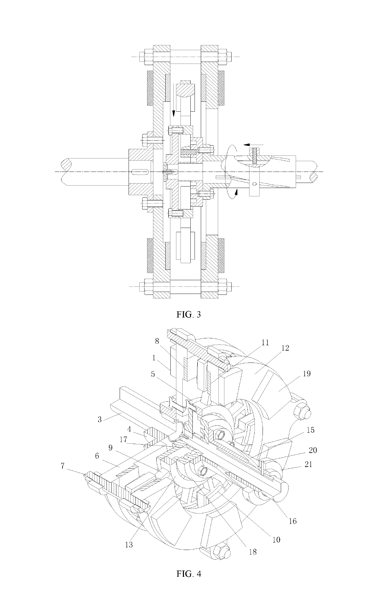 Variable-speed magnetic coupling having radially movable magnet