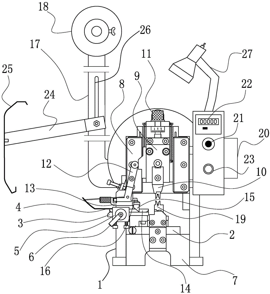 Mute terminal crimping machine