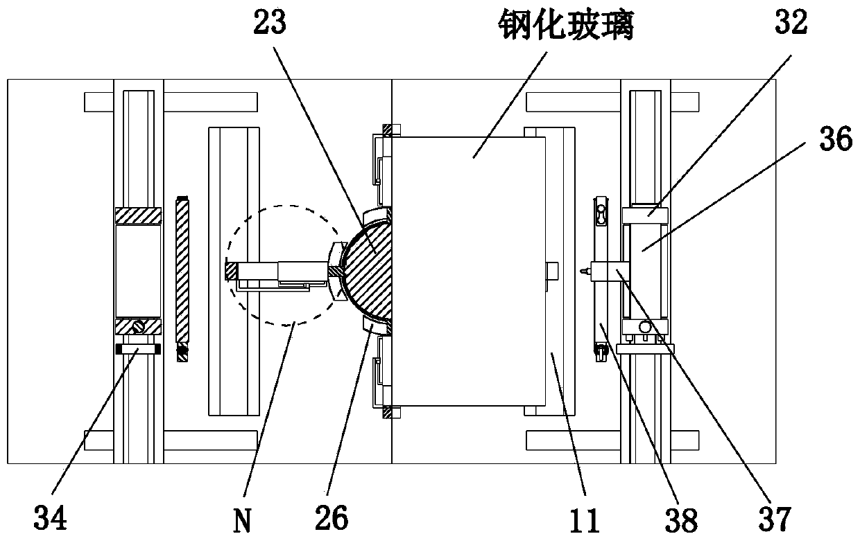 Edge grinding machine for tempered glass production and manufacturing and grinding method