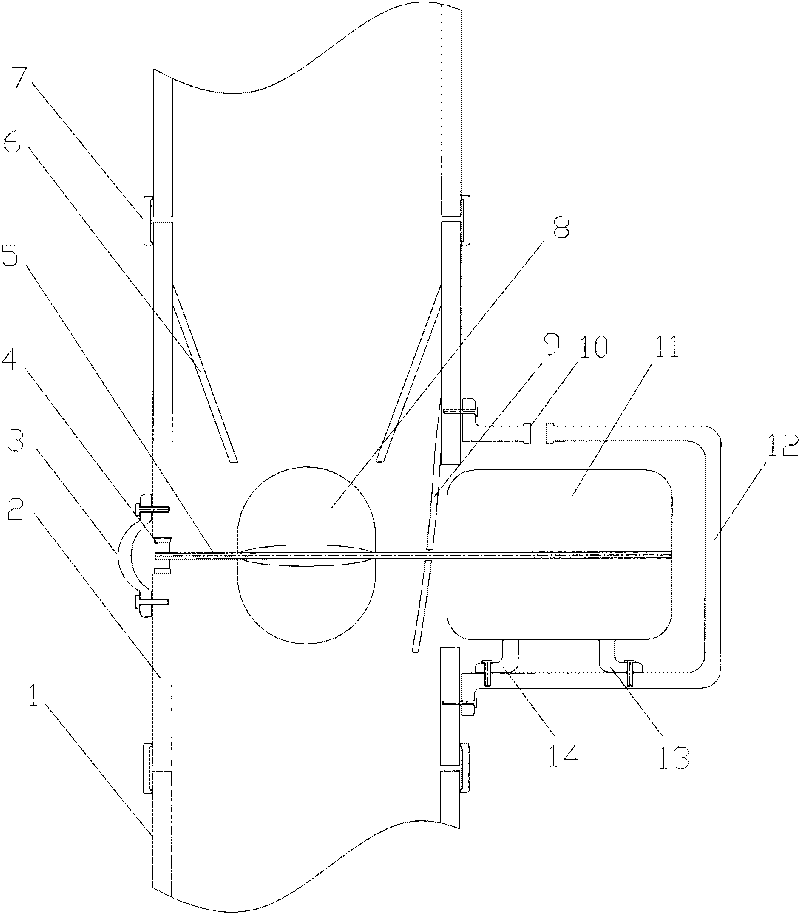 Device and power generation system for generating electricity by utilizing wastewater of residential buildings