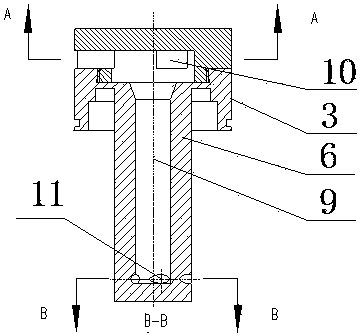 Lower vortex hole driving rotary spraying device for ocean drilling platform pile shoe assistant lifting