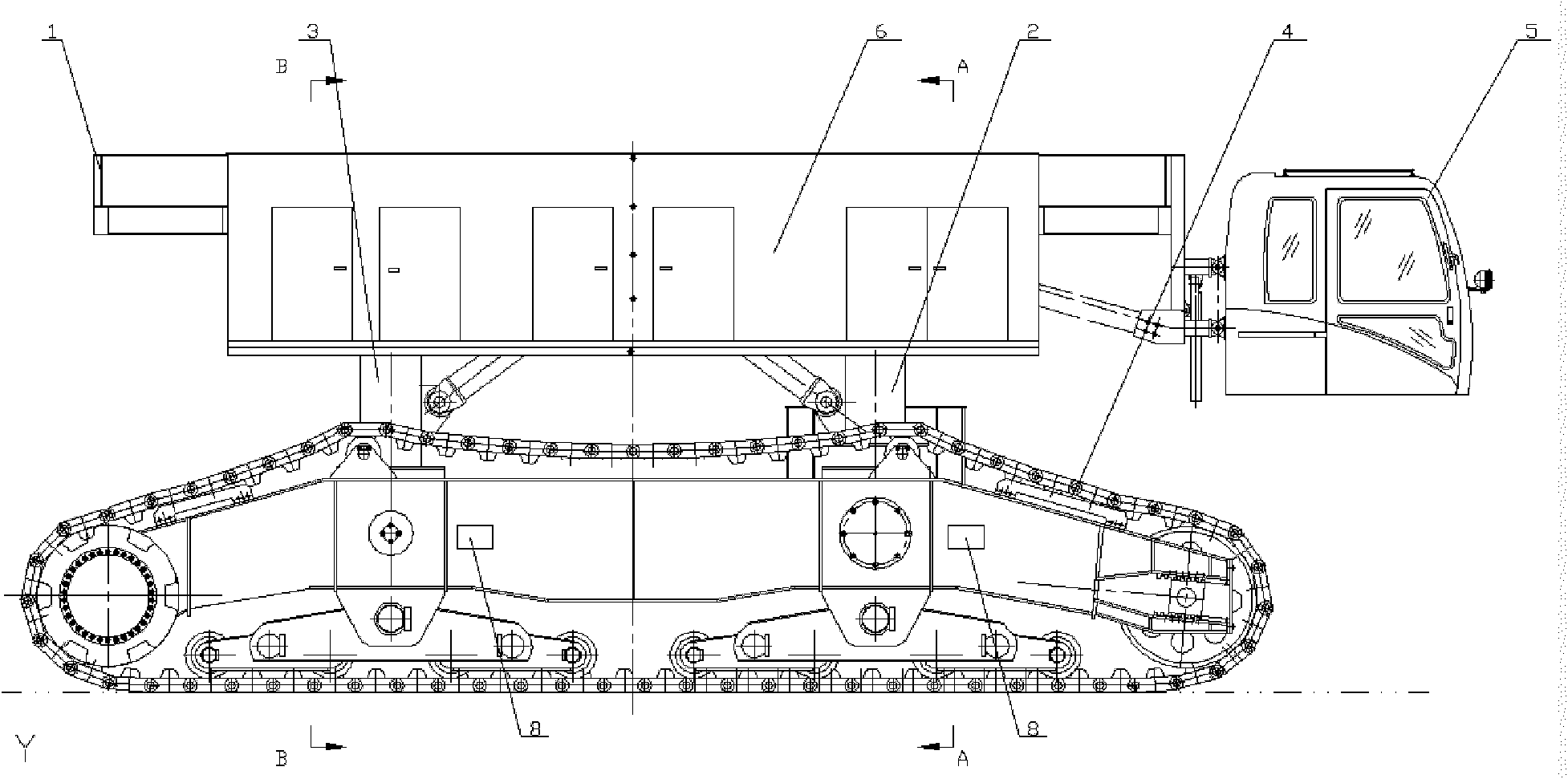 Tracked carrier special for intertidal belt