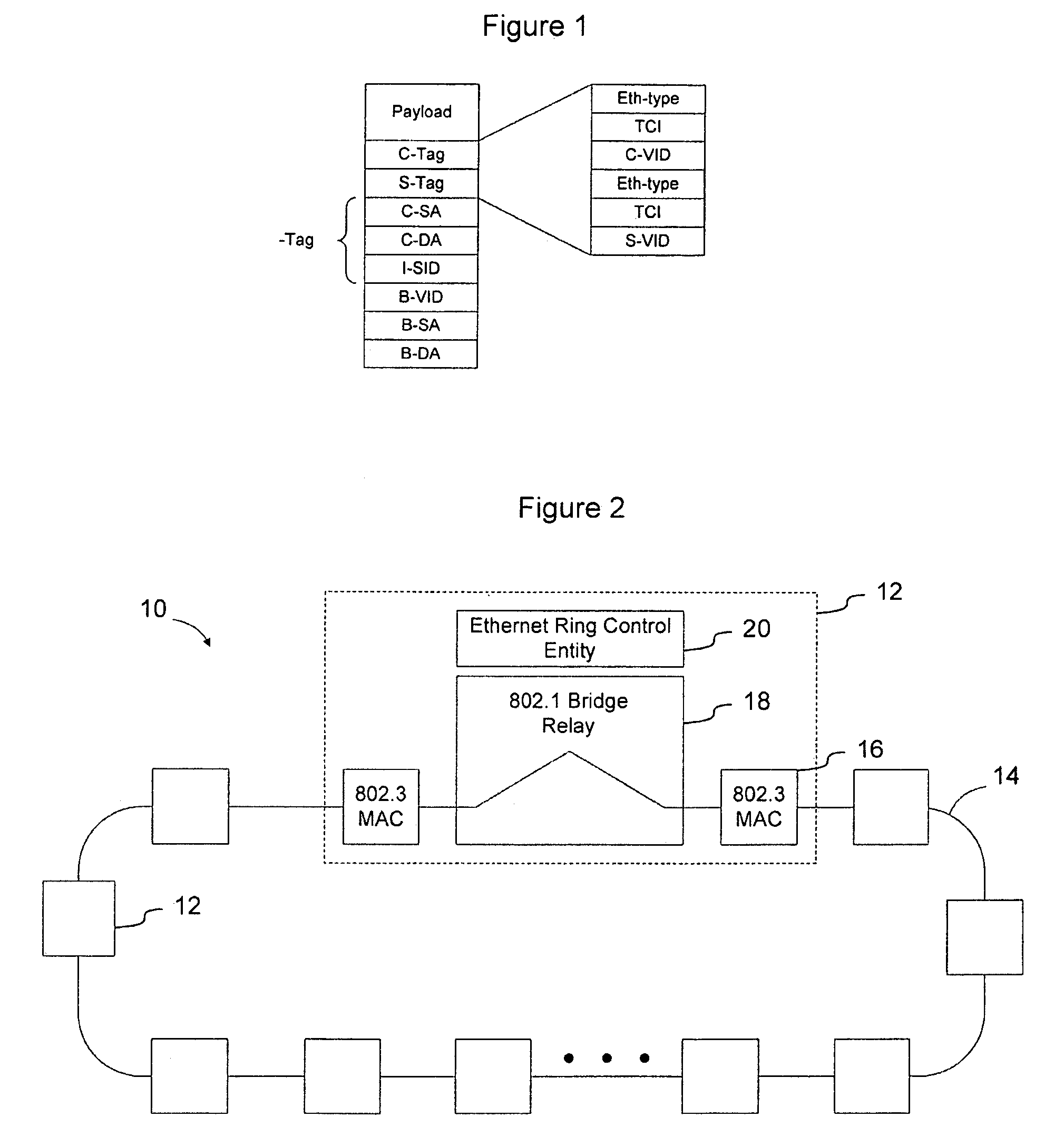 Interworking an ethernet ring network and an ethernet network with traffic engineered trunks