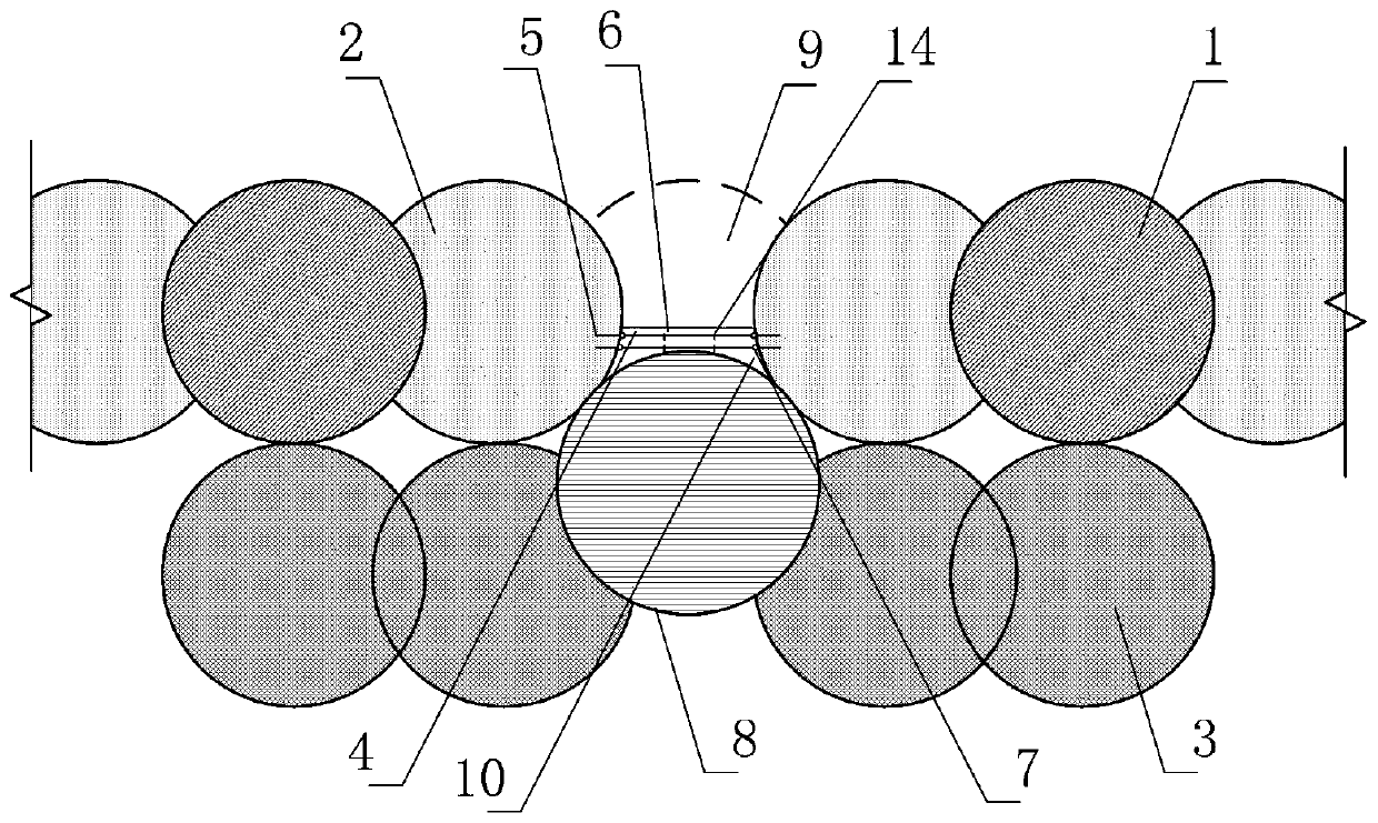 Secant pile construction cold joint treatment structure and method