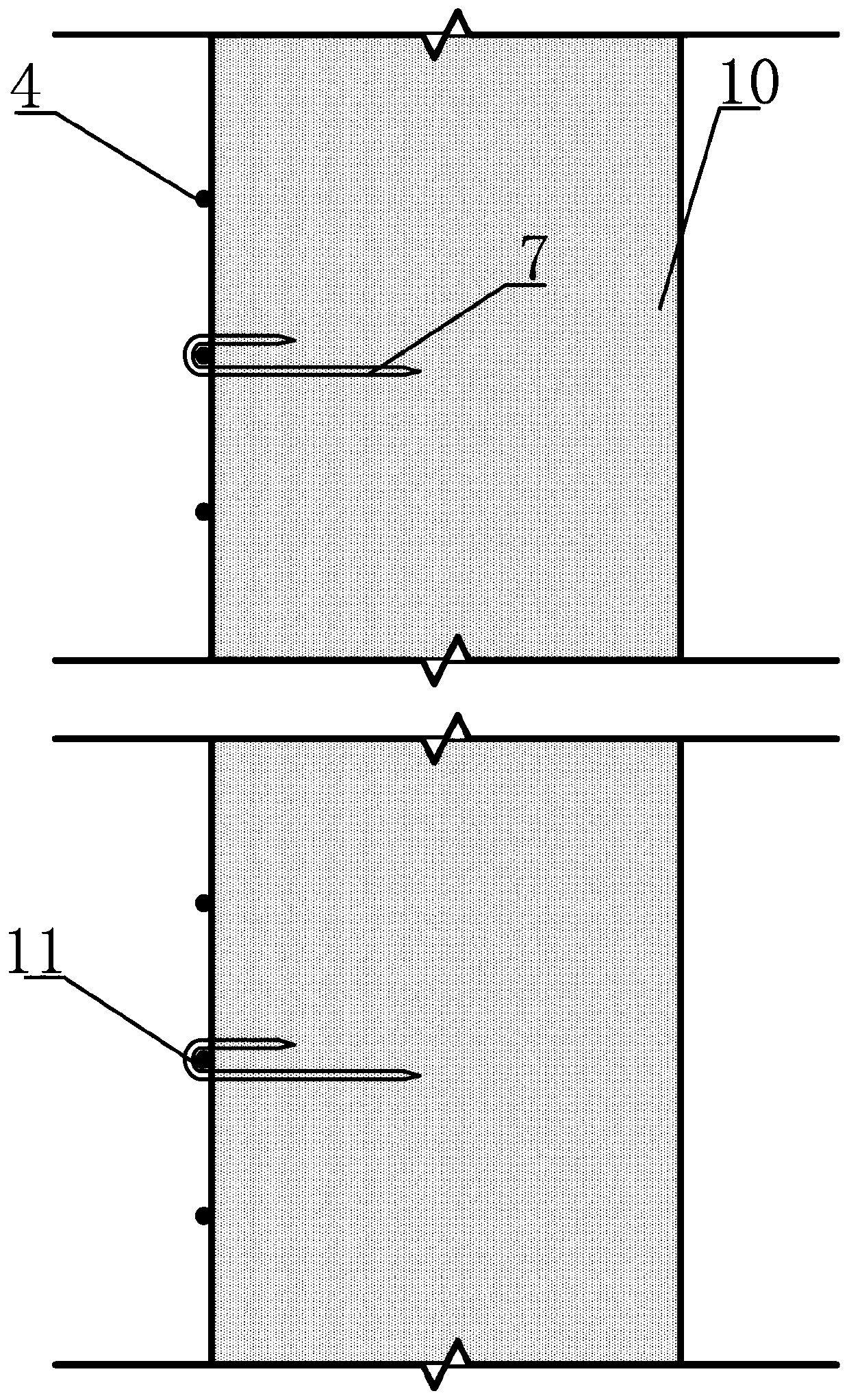 Secant pile construction cold joint treatment structure and method