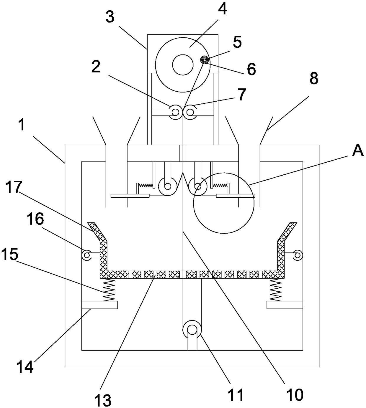 Sand screening device for municipal engineering