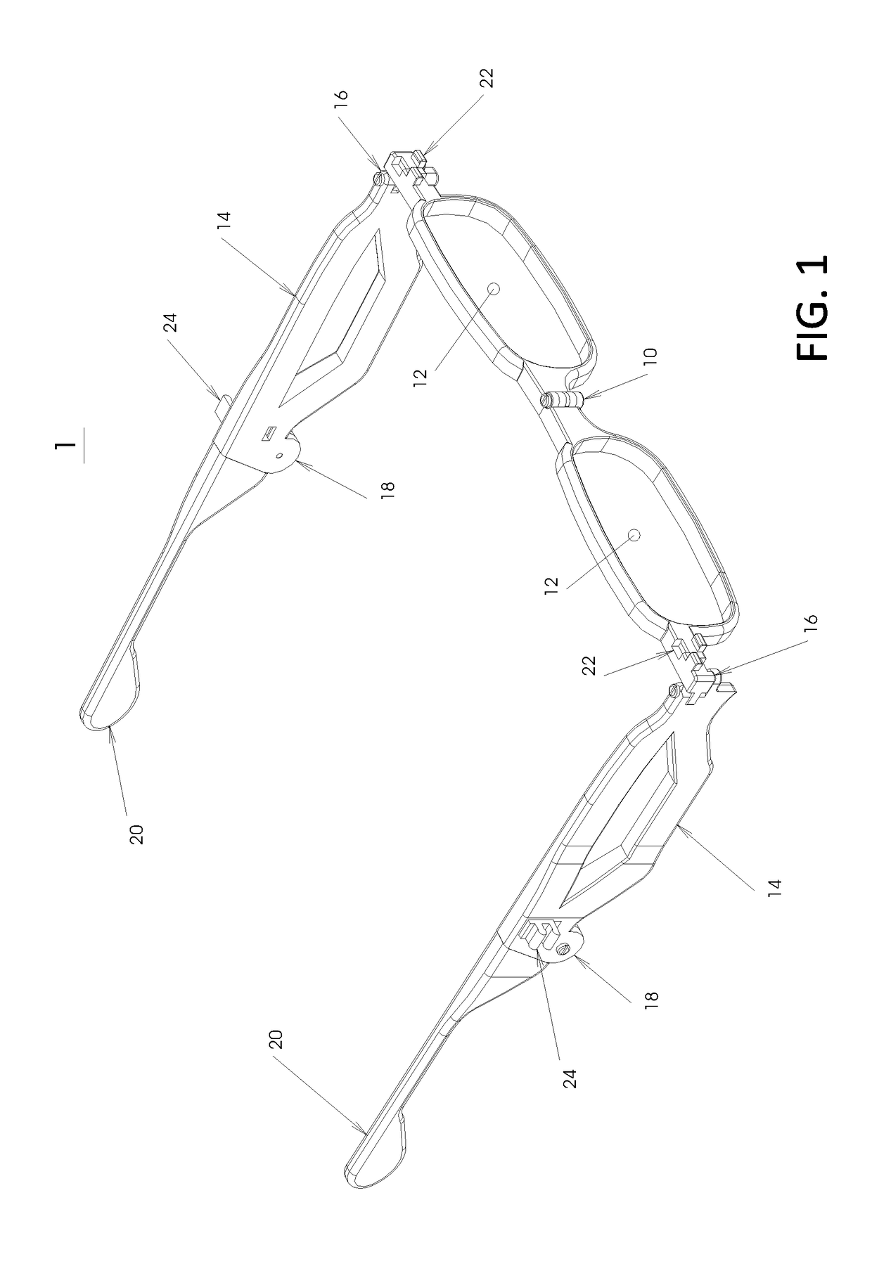 Foldable glasses with magnifier