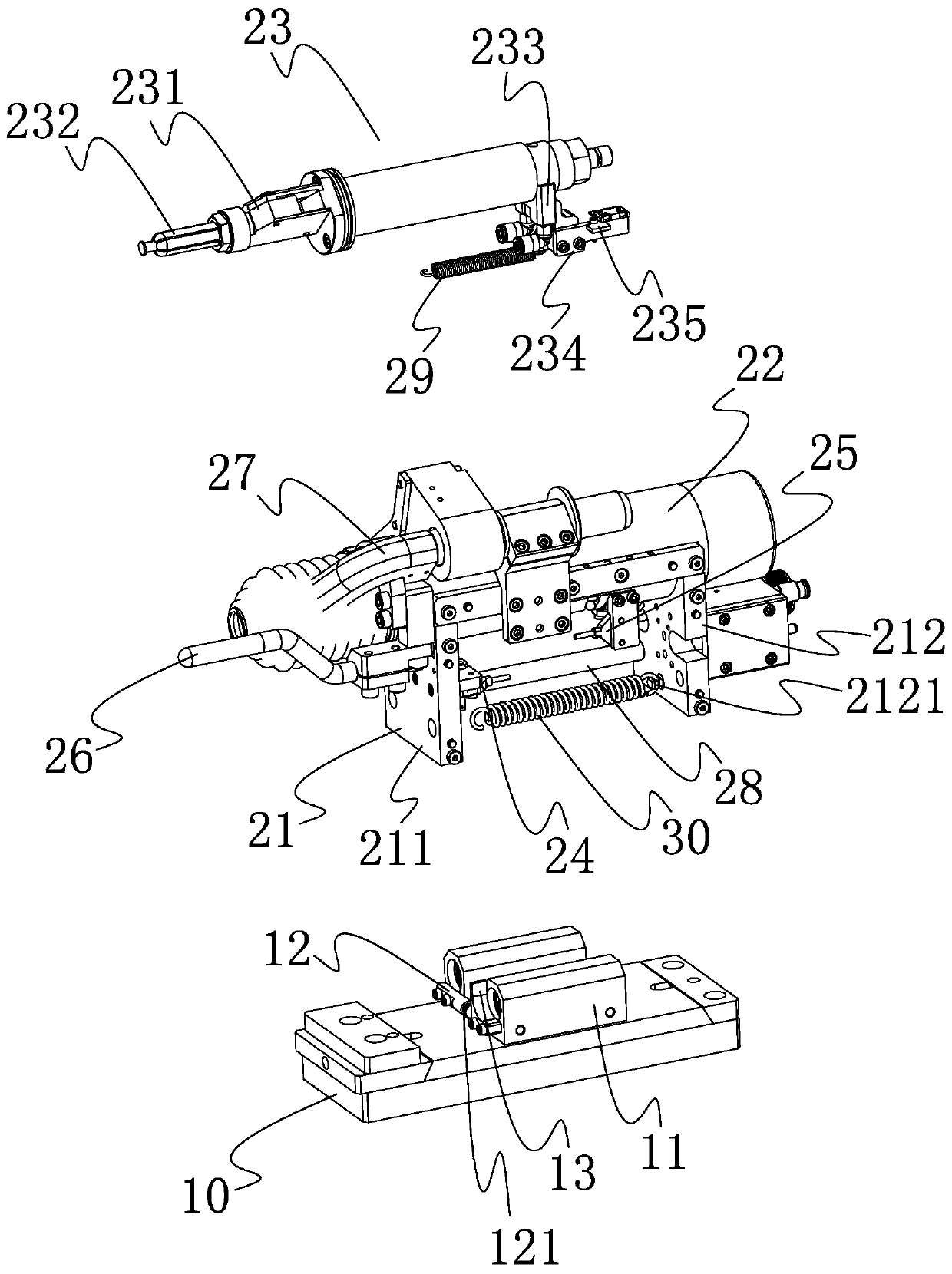 Intelligent workpiece height self-adaption device of stud welding device