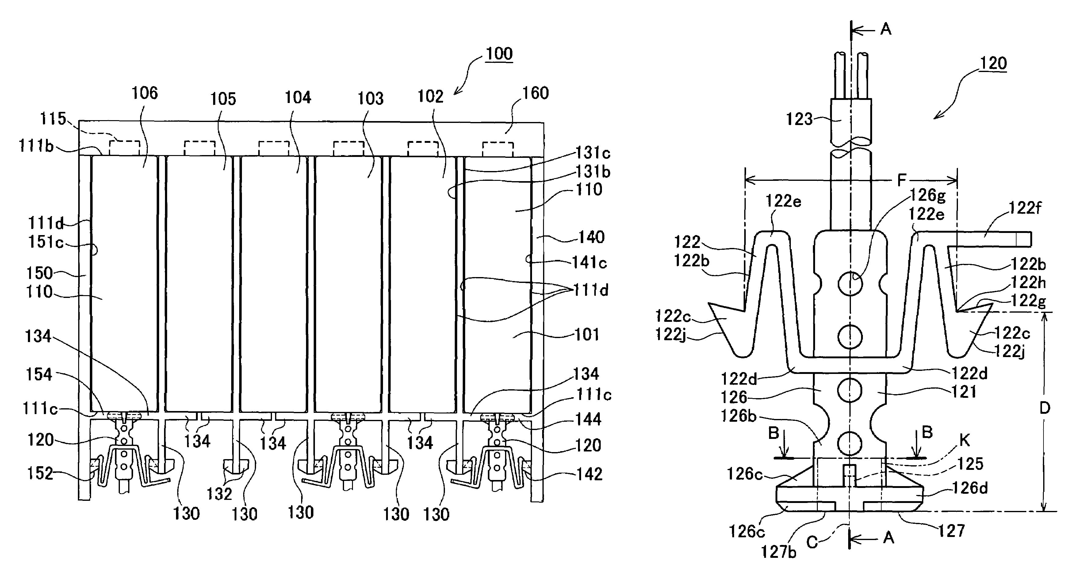 Rechargeable battery with surface mounted temperature detector