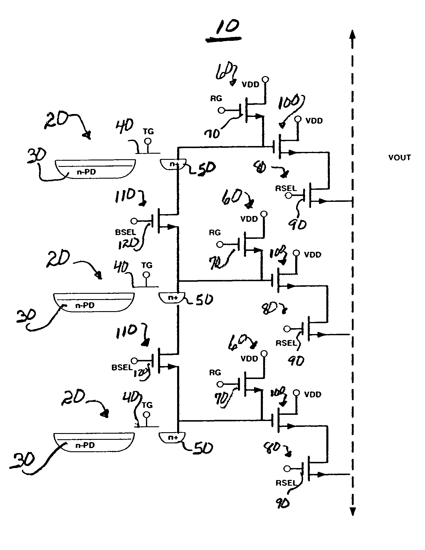 CMOS image sensor pixel with selectable binning and conversion gain